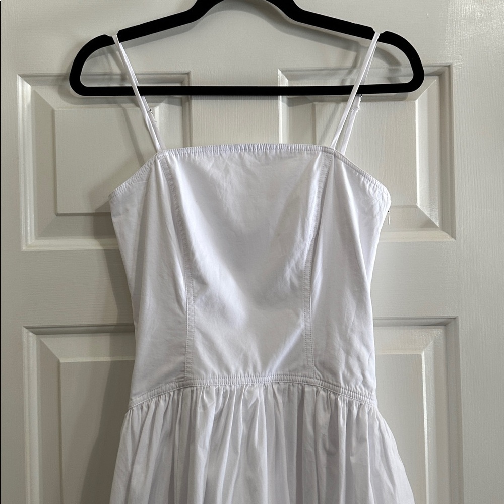 Madewell Poplin Seamed Maxi Dress in White - Picture 7 of 12